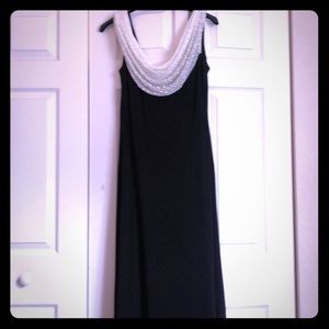 Black and white Evening gown with silver details